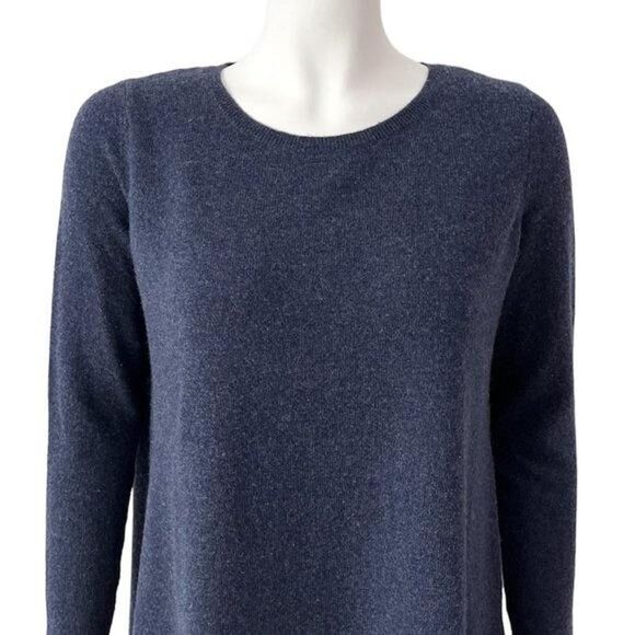Joie Navy Blue Wool Cashmere Tunic Sweater Asymmetrical Hem Sz Xs Long Sleeve - Picture 3 of 8